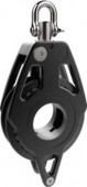 Lewmar 29901814BK - 80mm Block Single w/Becket Black