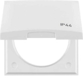 Berker 1-way Cover Frame With Hinged Cover IP44, Arctic White Glossy
