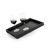 Silwy TA-415315-01-A - Metal Tray In Leather Look Black