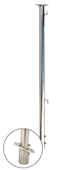 Allpa Stainless Steel Flag Pole, L=600mm Ø25mm, With 2 Hooks And Click System