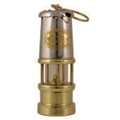 E. Thomas & Williams Welsh Mining Lamp J.D. Burford 'Wales' Brass / Nickel 170 mm
