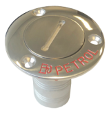 Allpa Stainless Steel Deck Entries 'Petrol', Hose Connection Ø38mm, Flange Ø76mm, 0° Model