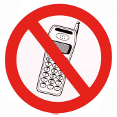 Marine No Mobile Phones Prohibition Sticker, Soft PVC