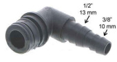 Flojet 20381024 - Port kit (2 pcs.), Pump Fitting x 10/13mm (3/8" and 1/2") Hose Barb, 90° Elbow, EPDM