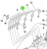 Nanni Diesel 970302818 - Fuel Injection Line for Cylinder No. 2