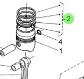 Nanni Diesel 970302889 - Standard Piston Ring Set for 4.150HE and N4.38 Engines