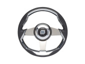 Ultraflex 69198P - Steering Wheel Grimani Black/SS Spokes 350mm
