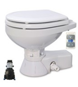 Jabsco 37245-3094 - Quiet Flush Electric Toilet Sea Or River Water Flush Models, Compact Bowl Size, 24 Volt Dc