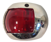 Navigation Light Red, Portside, 112.5°, LED 12v, Stainless Steel Body