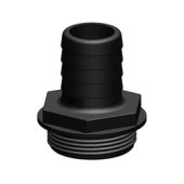 TruDesign Aquavalve Black Straight Hose Tail Fittings 1 1/2" BSP