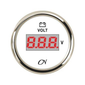 Voltmeter Digital - White Dial, Chromium Bezel, 8 - 32V