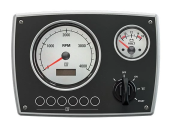 Vetus MPA22BW2 - Instrument Panel MPA22, 12V, 2 Instruments (0-4000 rpm), white dial