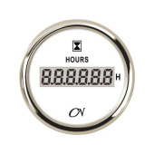 Digital Hour Meter - White Dial, Chromium Bezel, Scale 0 - 99999.9