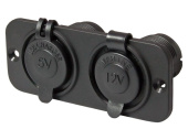 Talamex Double Flush Frame Black With USB 2.4A & STD Socket