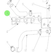 Nanni Diesel 48438184 - Block-to-Fresh Water Heat Exchanger Gasket for N4.85 and N4.100 Engines