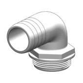 TruDesign Aquavalve White 90° Hose Tail Fittings 1 1/2" BSP with Blue Seal