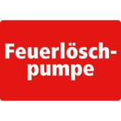Marine Fire Pump Identification Sticker "Feuerlöschpumpe", German, Soft PVC, 100×150 mm