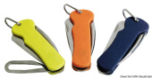 Osculati Stainless Steel Sail Knife with Plastic Grip, Fid & Shackle Opener (65 mm Blade)