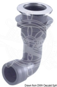 Osculati White Nylon 90° Through Hull Drain with Stainless Steel Flange – 16-50 mm Hose Tail Skin Fitting