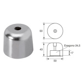 E. Polipodio OG034 Zinc Anode for Vetus Thruster BP1210, Ø50x43 mm