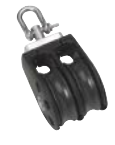 Barton N02231 - Double Swivel Block with Becket Size 2 35mm – Plain Bearing, 2x Ø35mm Sheaves, Max Rope 8mm