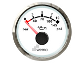Wema 210620 - Oil Pressure 10 Bar NMEA2000 Silverline White