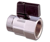 Guidi Mini Ball Valve M-F, Nickel-Plated Brass, BSPP