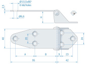 Offset Hinge ROCA 137x40mm Stainless Steel