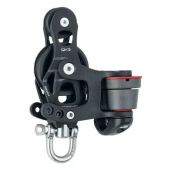 Harken 6235 - 45mm Aluminum Element Fiddle Block Swivel, Cam Cleat