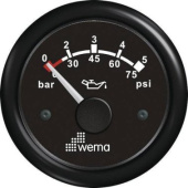 Wema 110374 Blackline Ø52mm Oil Pressure 0-5 Bars - Black