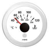 VDO A2C59514237 - Coolant Temperature Gauge 40°-120°C / 105°-250°F White ViewLine 52 mm