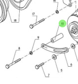 Nanni Diesel 970310737 - Belt Tensioner Spacer for Alternator Assembly