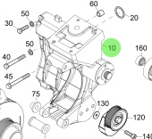 Steyr 2205632-H - Alternator and Air Compressor Bracket Assembly for M160068 Engines