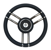 Allpa 3 Double Spoke Steering Wheel Type 28”, Black, With Polurethane Rim, Ø=350mm