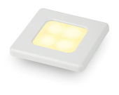Hella Marine 2XT 980 581-751 - Warm White LED Square Courtesy Lamp, 24V DC, White Plastic Rim