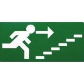 Marine Emergency Escape Route Stairway Direction Sticker, Soft PVC, 21×10 cm