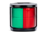 Hella Series 2984 2-Colors Navigation Light, 12v/2x 25w, 2x 112,5°, BSH-2NM, Black Housing, Red/Green Lens