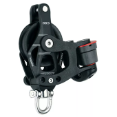 Harken 6266 - 60mm Aluminum Element Block Swivel, Becket, Cam Cleat
