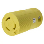 Hubbell HBL26CM13V Connector, 30A, 125V AC, 2 Pole, 3 Wire Grounding, NEMA L5-30R, Corrosion Resistant Nylon