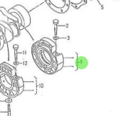 Nanni Diesel 970151532 - Main Bearing Assembly No. 1 for 2.60HE Engines