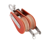 Barton T04231 – Tuphblox Double Swivel Block with Becket 58mm, Plain Bearing, 2x Ø58mm Sheaves, Max Rope 14mm