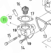 Nanni Diesel 970313818 - Complete Water Flange for Cylinder Head