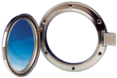 Allpa Stainless Steel Round Portlight, Ø190mm, Opening Version With Unbreakable Glass, Cut Out Size Ø141mm
