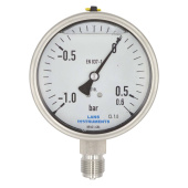 Wika Bourdon Tube Pressure Gauge Stainless Steel, Case Ø 100mm Bottom Connection -200+800 Mbar