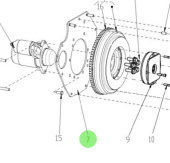 Nanni Diesel 970313515 - Rear End Plate for Flywheel Housing and Gearbox Flange