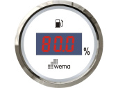 Wema 110603 - Digital Fuel Gauge 0-190 Ohm White Silverline