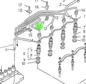 Nanni Diesel 970310914 - Cylinder 1 Fuel Line for 4.330TDI and 4.340TDI Engines