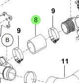 Bukh 00101-7D116 - Turbocharger Outlet Air Hose for R210J and S270J Engines