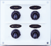 Allpa Plastic Circuit Panel, 12v, 110x95mm, 4-Position, 15a Fuses, With Label Set, White