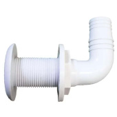 Nuova Rade 10255 - Thru-Hull Elbow 90°, Hose Ø25mm, Plastic, White